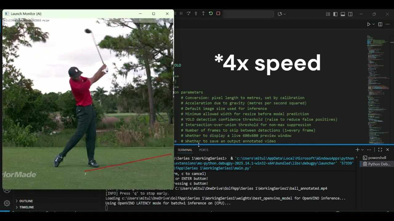 AI Golf Launch Monitor detection overlay